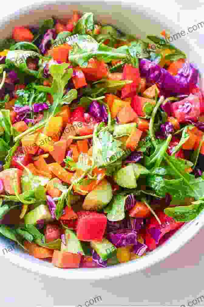 A Colorful Vegan Salad, Featuring Fresh Greens, Vegetables, And Fruits Ketogenic Diet Cookbook: 2 In 1: Learn How To Cook Keto Soups And Healthy Vegan Meals With Over 200 Recipes For Beginners