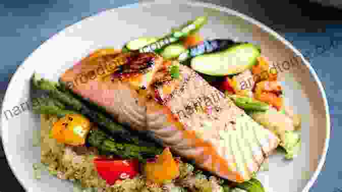 A Vibrant Plate Of Grilled Salmon, Roasted Vegetables, And Quinoa THYROID HEALING DIET COOKBOOK: Glutte Free Nutritional Meal Recipes For The Treatment Of Hashimoto S Graves Insomnia Hypothyroidism Thyroid Nodules And Epstein Barr