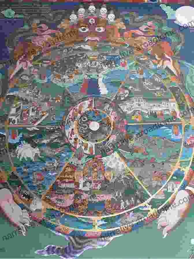 An Intricate Depiction Of The Cosmic Wheel Of Karma, Illustrating The Cyclical Nature Of Cause And Effect. Life Is Karma AiR Atman In Ravi