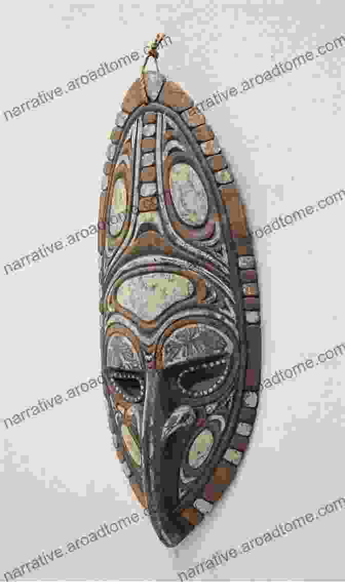 An Intricate Wooden Mask From Guinea, Adorned With Vibrant Colors And Symbols Guinea: Masks Music And Minerals