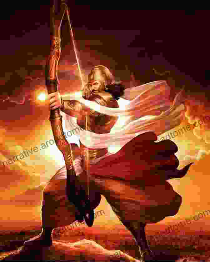 Arjuna, The Invincible Archer, Displays His Mastery With The Celestial Bow, Gandiva. Pandavas The Famous Five: Sattology Of Mahabharat